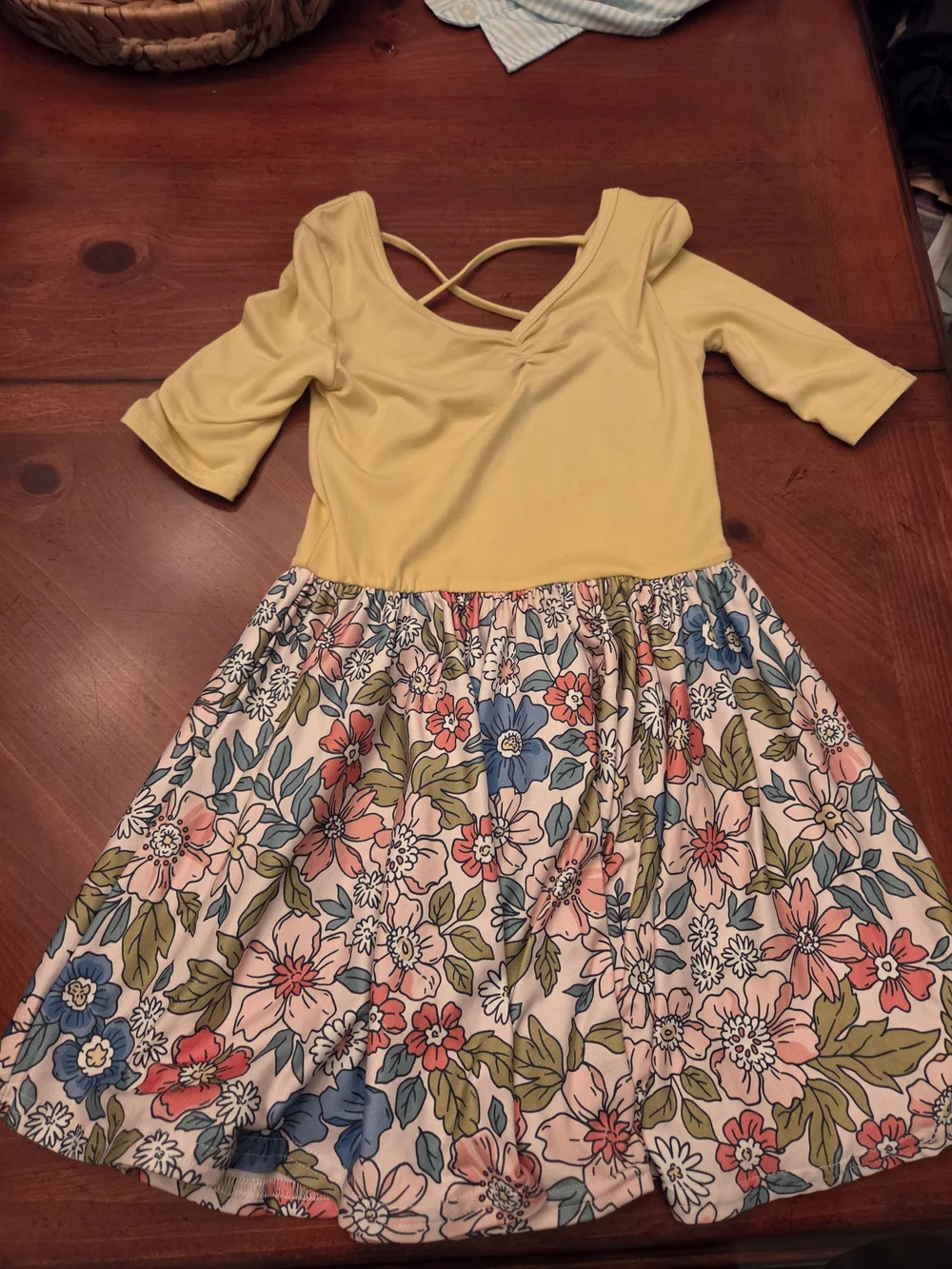 DOT DOT SMILE Floral Skater Dress with Crisscross Back